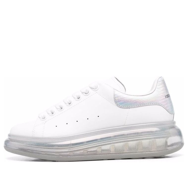 (WMNS) Alexander McQueen Leather Larry Oversized Sneakers 'White Iridescent' 611698WIB9U9620