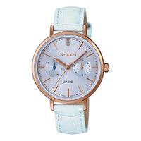 CASIO SHEEN Series Quartz Watch Leather Strap Blue SHE-3054PGL-2A