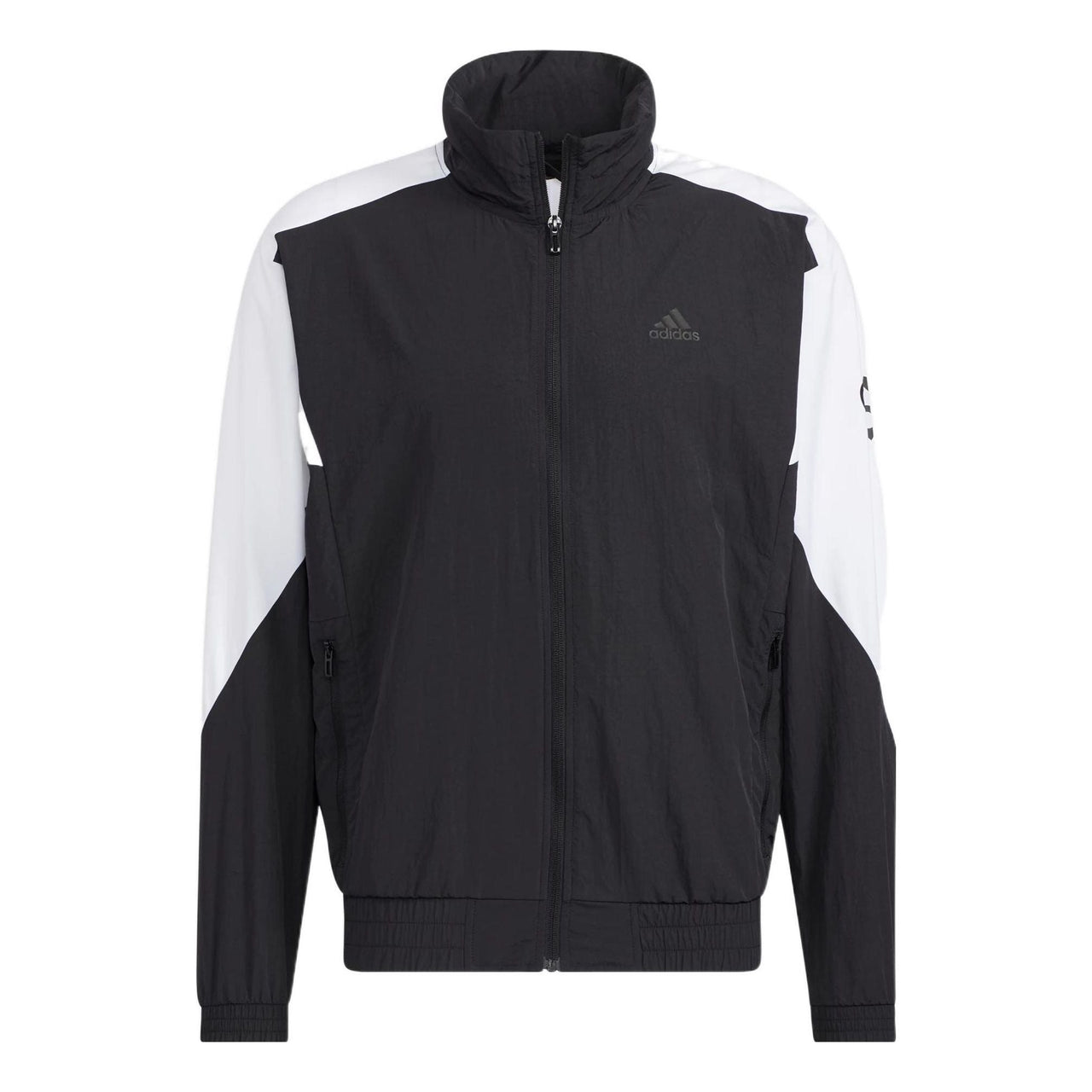 adidas Brandlove Woven Block Jacket 'Black White' HE7428