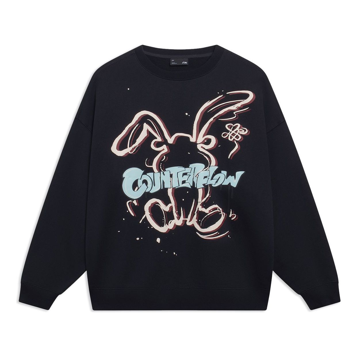 Li-Ning Counterflow Cartoon Rabbit Graphic Sweatshirt 'Black' AWDT527-3