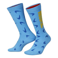 Nike Everyday Essentials Crew Logo Jacquard Sports Socks One Pair Blue DQ0788-412