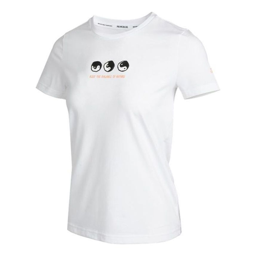 (WMNS) adidas Primeblue Graphic T-Shirt Asia Sizing 'White' GN7367