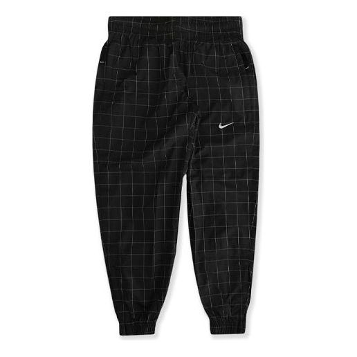 Nike Lab Reflective Plaid Woven Bundle Feet Casual Sports Long Pants Black DA0328-010