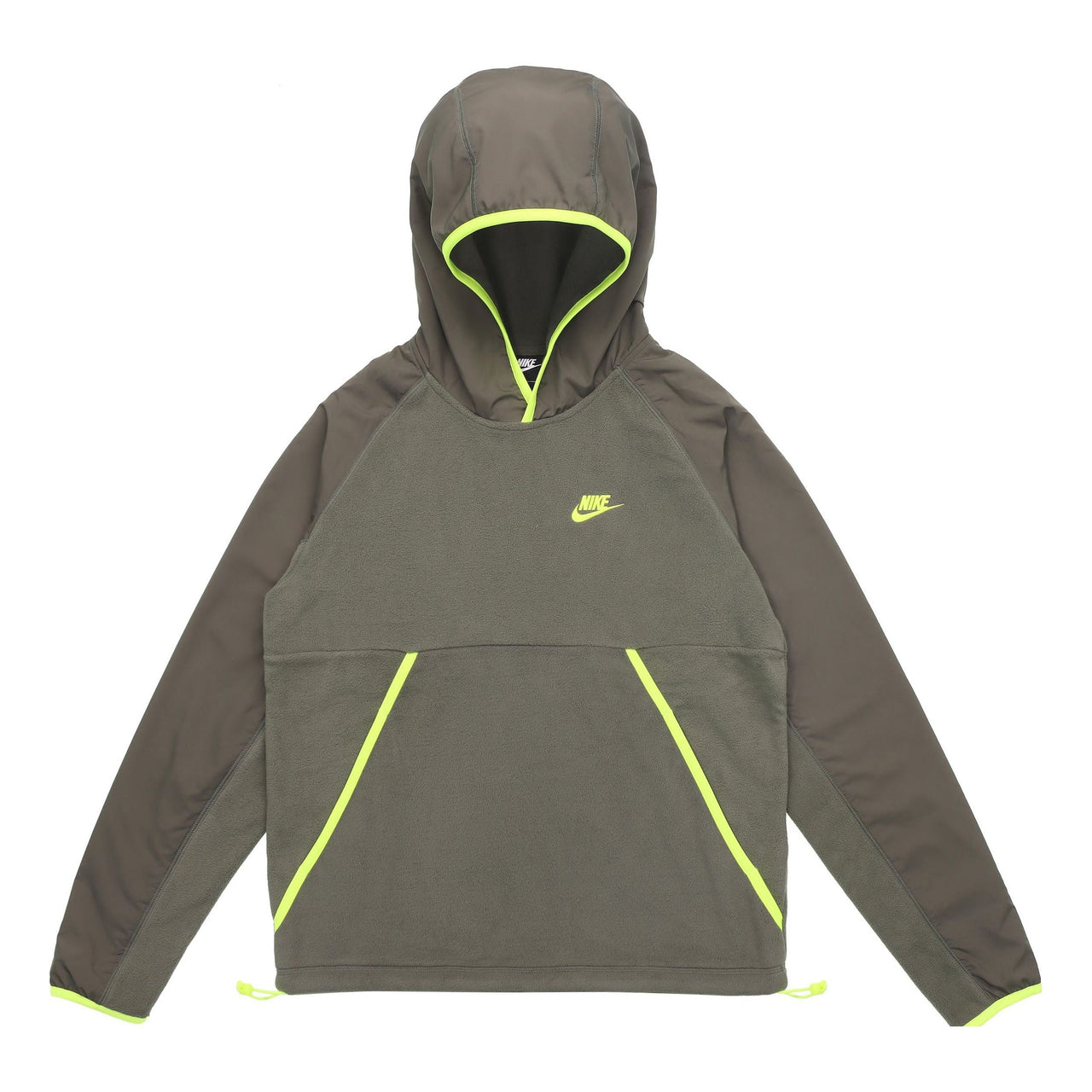 Men's Nike Logo Printing Hooded Windproof Long Sleeves Green DM1222-380