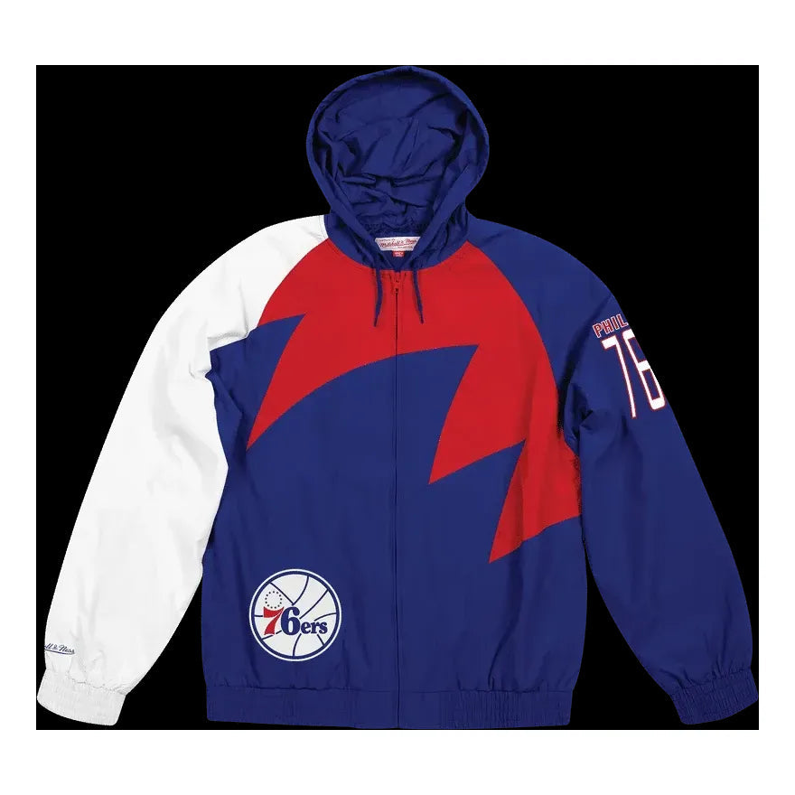 Mitchell & Ness Shark Tooth Hooded Jacket 'Philadelphia 76ers' BA57PH-P76-B-K1P