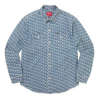 Supreme Monogram Denim Shirt 'Teal White' SUP-FW21-229