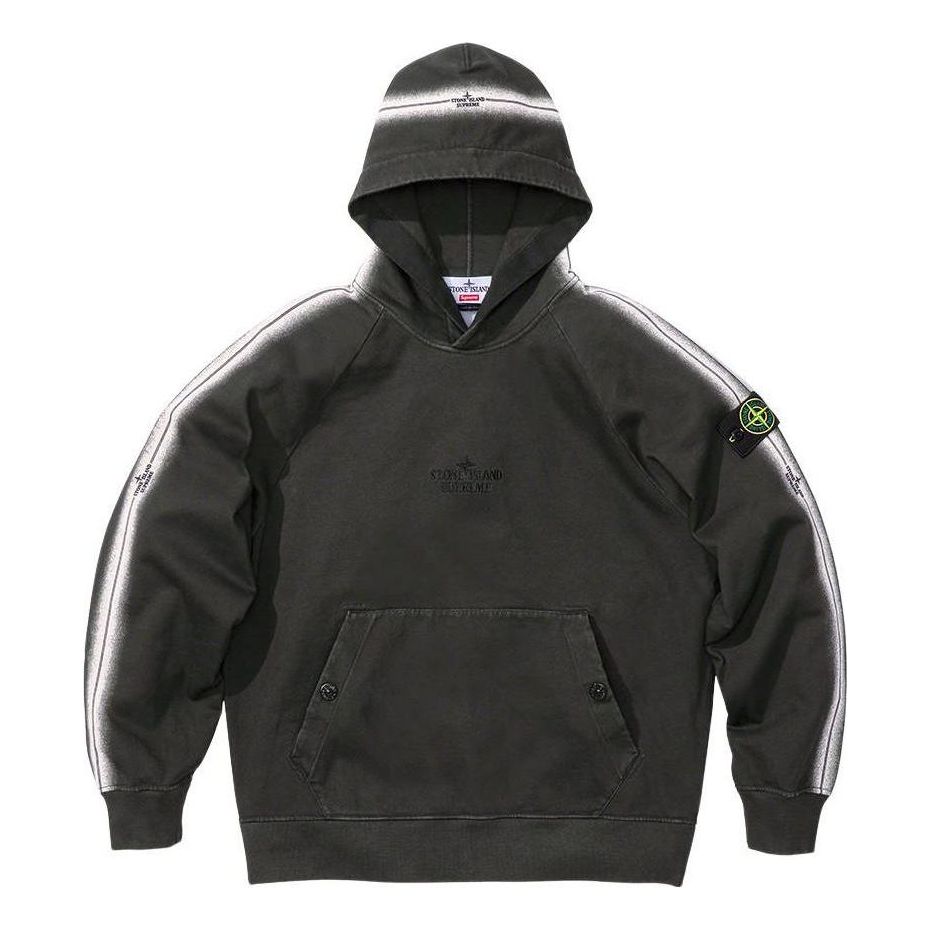Supreme x Stone Island Stripe Hooded Sweatshirt 'Black White' SUP-SS22-718