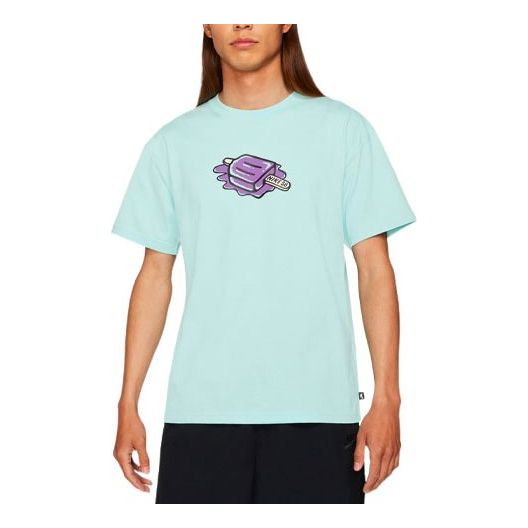 Men's Nike SB Cartoon Popsicle Printing Skateboard Knit Sports Short Sleeve Green T-Shirt DD1317-382