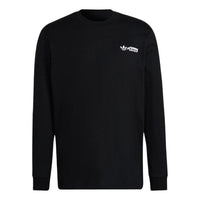 adidas originals Casual Solid Color Back Large Alphabet Long Sleeves Black HT1660