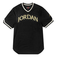 Air Jordan Alphabet Logo Basketball Sports Short Sleeve Black AV0183-010