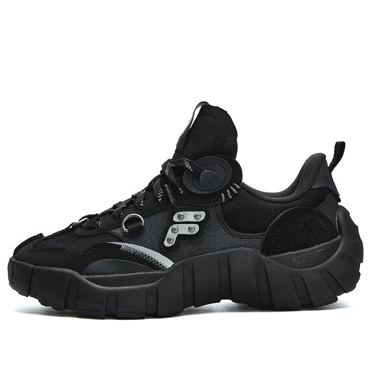 (WMNS) FILA FUSION Bone Sneakers 'Black Grey' T12W311201FBK