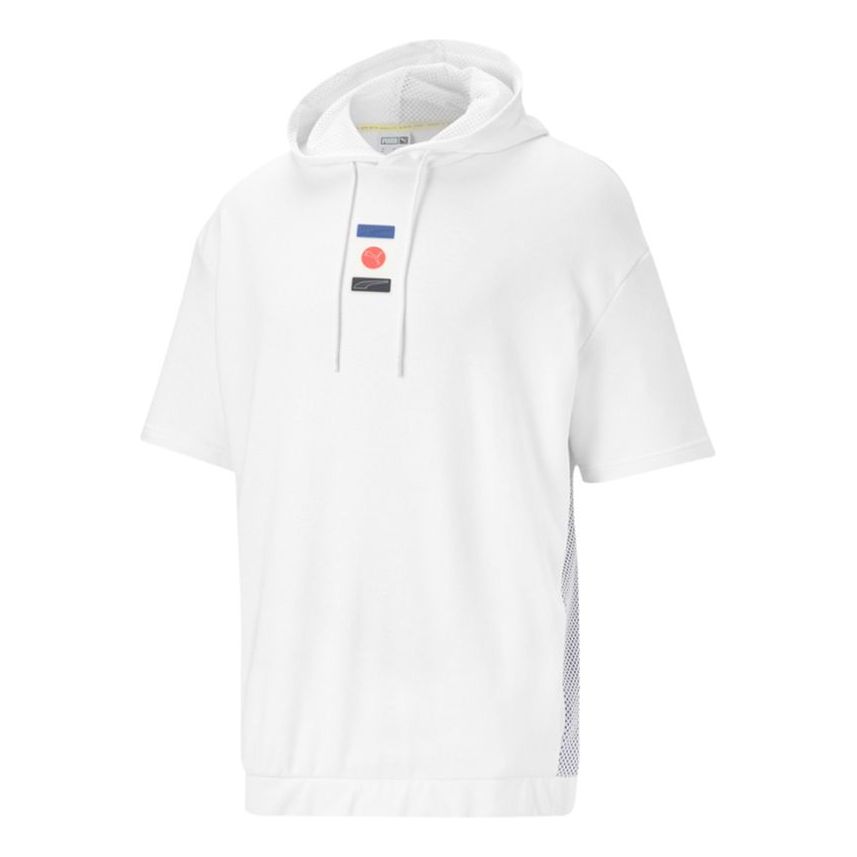 PUMA Decor 8 Short Sleeve Hoodie 'White Red Blue' 531086-02