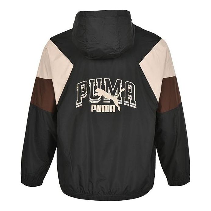 PUMA Colorblock Logo Hoodie Jacket 'Black' 538603-01