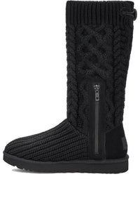 (WMNS) UGG Classic Cardi Cabled Knit Boot 'Black' 1146010-BLK