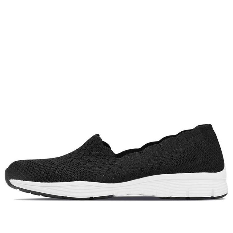(WMNS) Skechers Modern Comfort Slip-on Shoes 'Black White' 49481-BLK