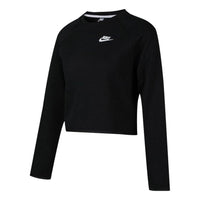 (WMNS) Nike Sportswear Tech Fleece Short Round Neck Pullover Black Hoodie BV3452-010