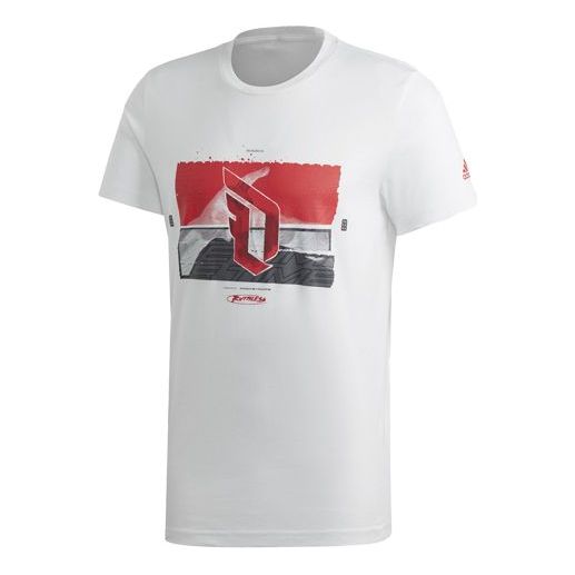 adidas Pattern Printing Short Sleeve White GD6598
