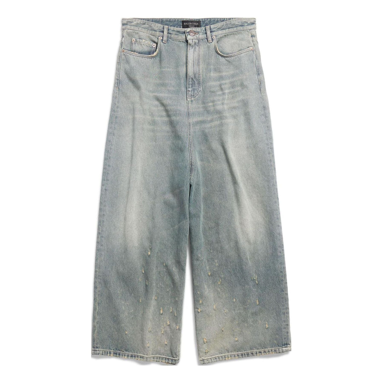 (WMNS) Balenciaga Low Crotch Pants 'Light Blue' 706652TJW952204
