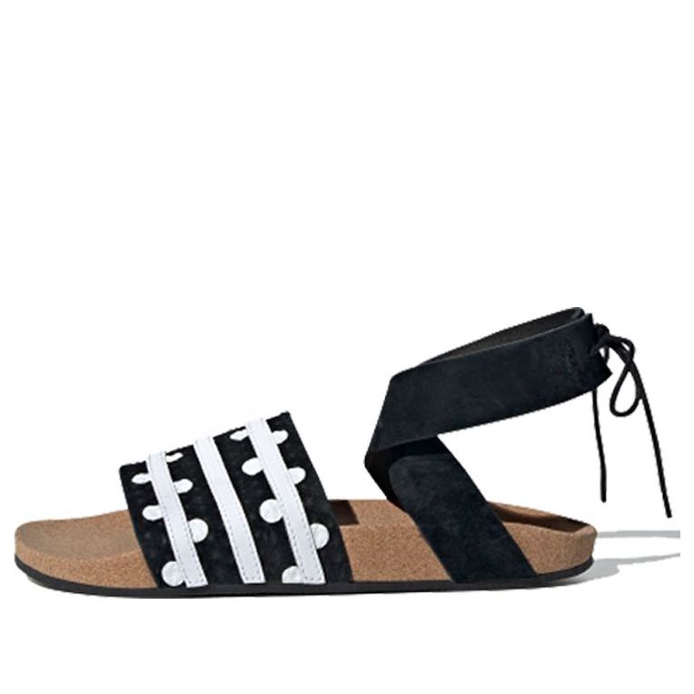 (WMNS) adidas originals Adilette Ankle Wrap 'Black White' EF5630