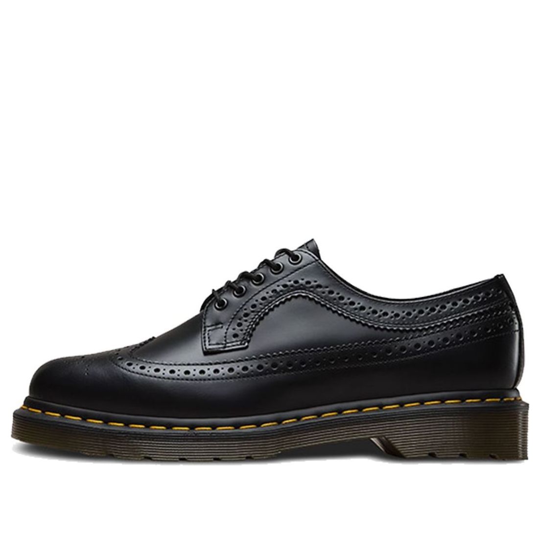 Dr. Martens 3989 Yellow Stitch Smooth Leather Brogue 'Black' 22210001