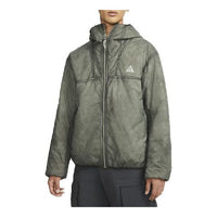 Men's Nike ACG Therma-FIT ADV Rope De Dope Solid Color Zipper Hooded Long Sleeves Green Jacket DJ1257-320