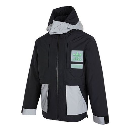 adidas originals Innov Fab Downj Casual Stay Warm Sports hooded down Jacket Black H66017