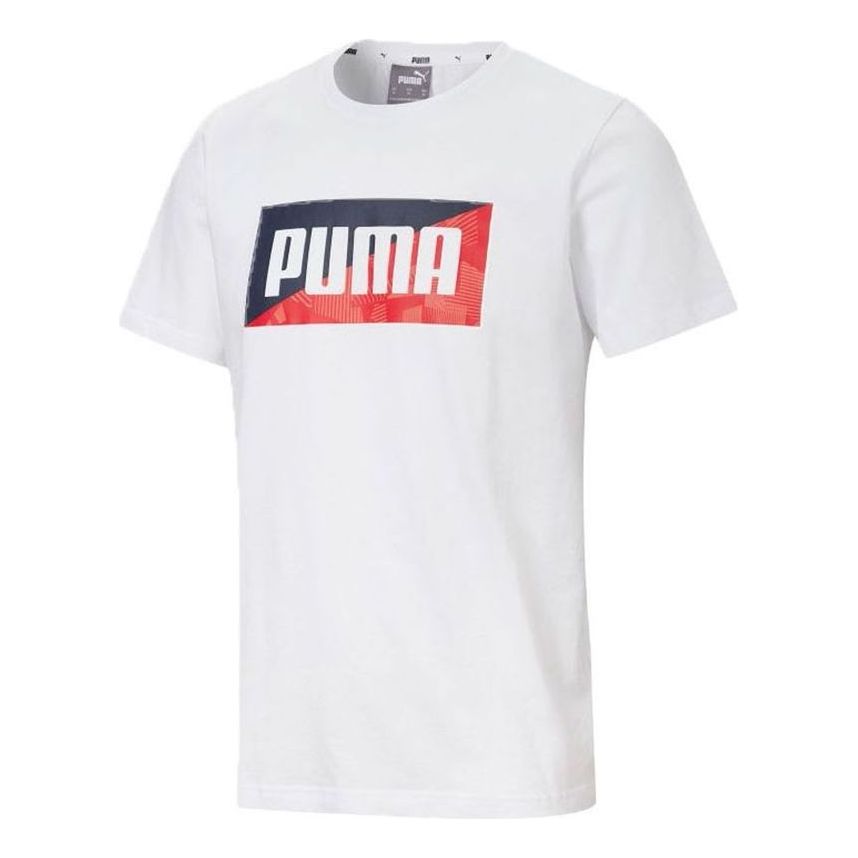 PUMA Flock Graphic T-shirt 'White Blue Red' 586044-52