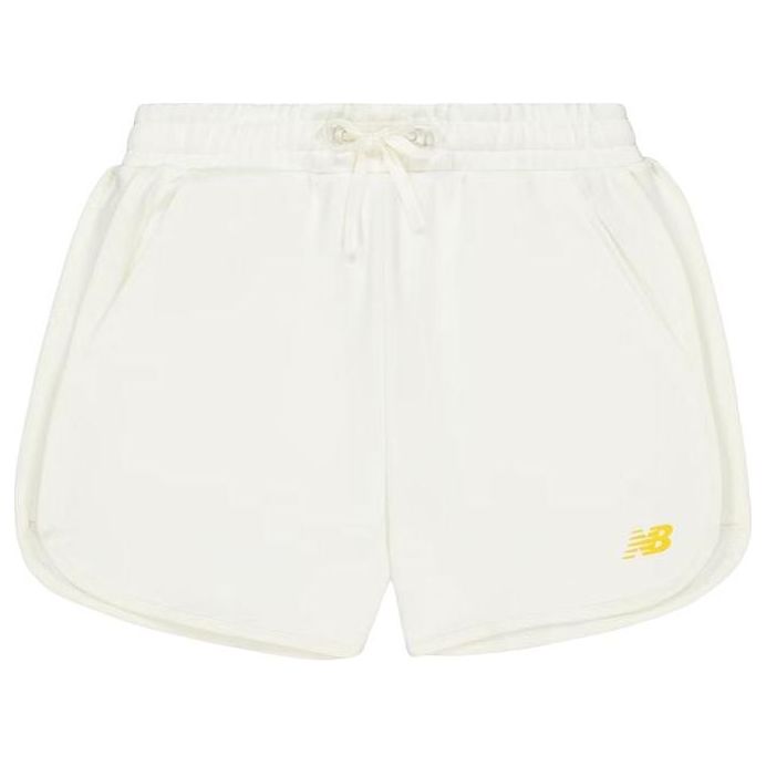 (WMNS) New Balance High-Rise Shorts With Placement Brand Logo 'White' AWS41336-CIC