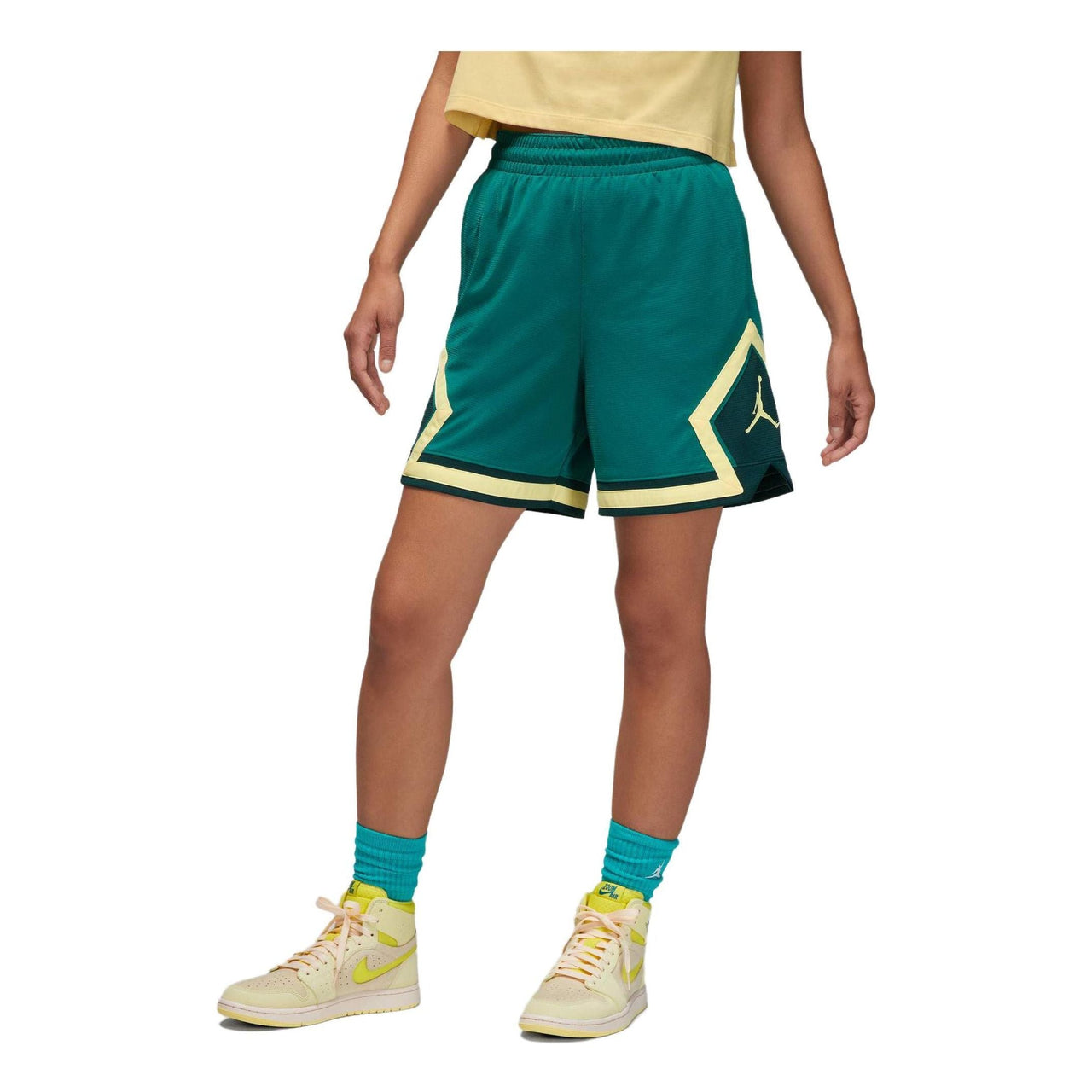 (WMNS) Air Jordan Sport Diamond Shorts 'Green Yellow' FB4589-318