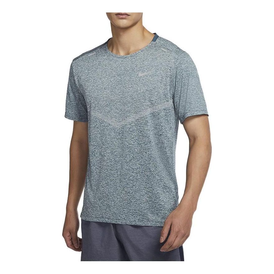 Nike Dri-fit Rise 365 Casual Sports Round Neck Short Sleeve Gray CZ9185-058