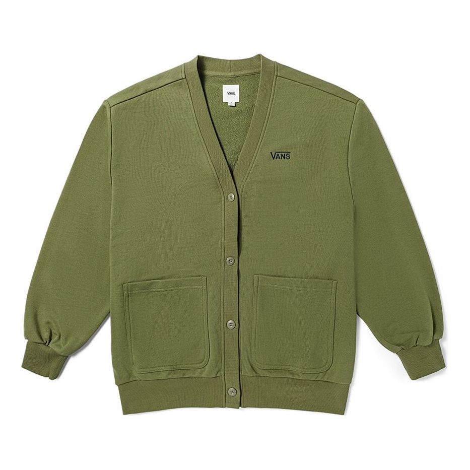 (WMNS) Vans knitted cardigan 'Olive Green' VN000BYTC89