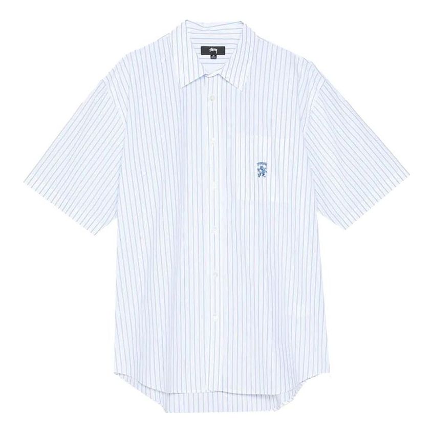 Stussy Boxy Striped S/S Shirt 'White' 1110231