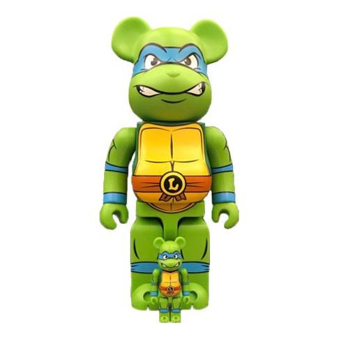 BE@RBRICK MICHELANGELO 100%&400% 'Green Yellow' BEARBRICK012