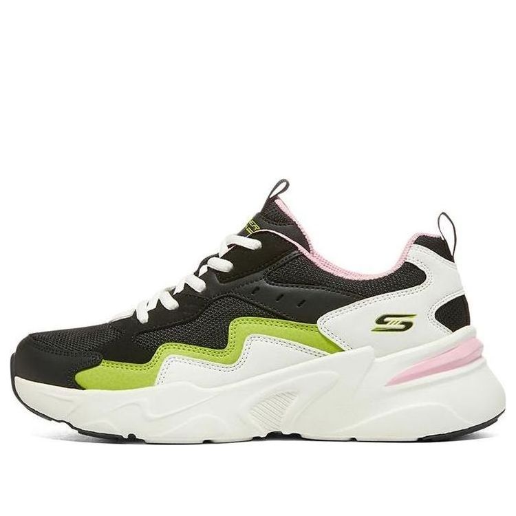 (WMNS) Skechers Bobs Bamina 'Black Green' 117044-BKLM