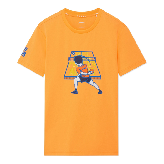 Li-Ning Table Tennis Cartoon Graphic Quick-Drying T-shirt 'Orange' AHSS239-1