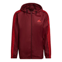 adidas Essentials 3-Stripes Woven Windbreaker 'Burgundy' HE4319