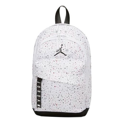 Air Jordan Athletic Zipper Opening Adjustable Strap Schoolbag Backpack Unisex White HA6232-101