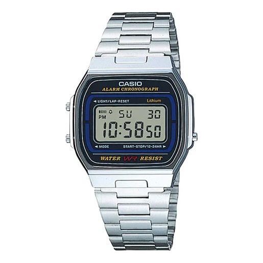 CASIO Quartz Waterproof Unisex Mens Silver Digital A164WA-1
