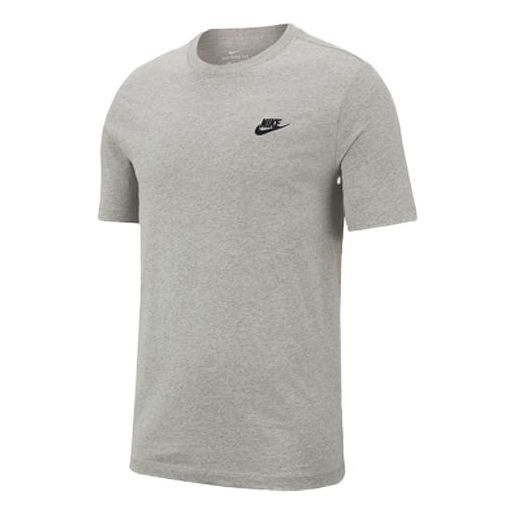 Nike Swoosh Logo Pure Cotton Short Sleeve Gray AR4997-064