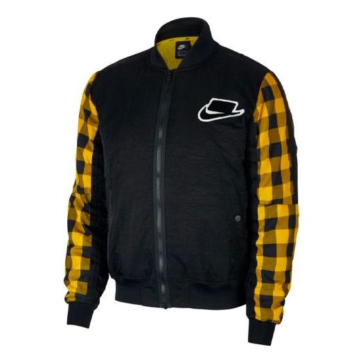 Nike Sportswear Sports Stay Warm Plaid Splicing Jacket Black BV4532-010