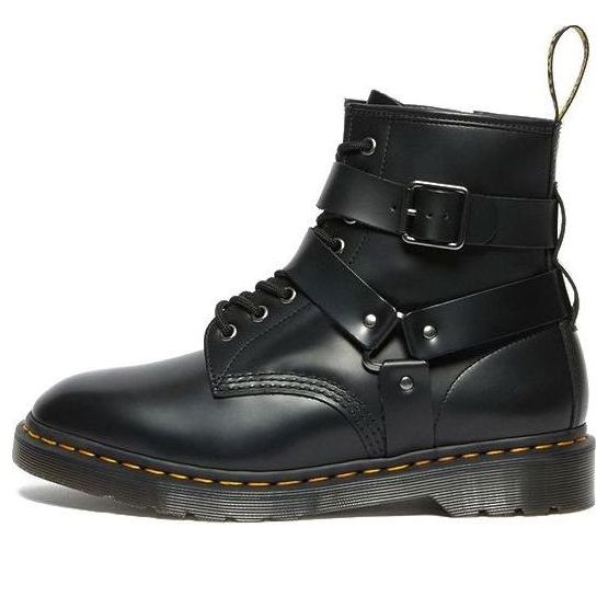 Dr. Martens Cristofor Leather Harness Lace Up Boots 'Black' 27485001