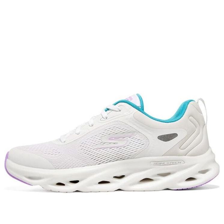 (WMNS) Skechers GO RUN Swirl Tech 'White Blue' 129496-WBL