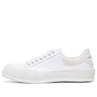 (WMNS) Alexander McQueen Deck Skate Plimsoll Lace Up 'Optic White' 654593W4MV79000