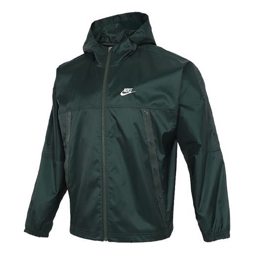 Nike Running Sports Windproof Woven Hooded Jacket Green DC6978-337