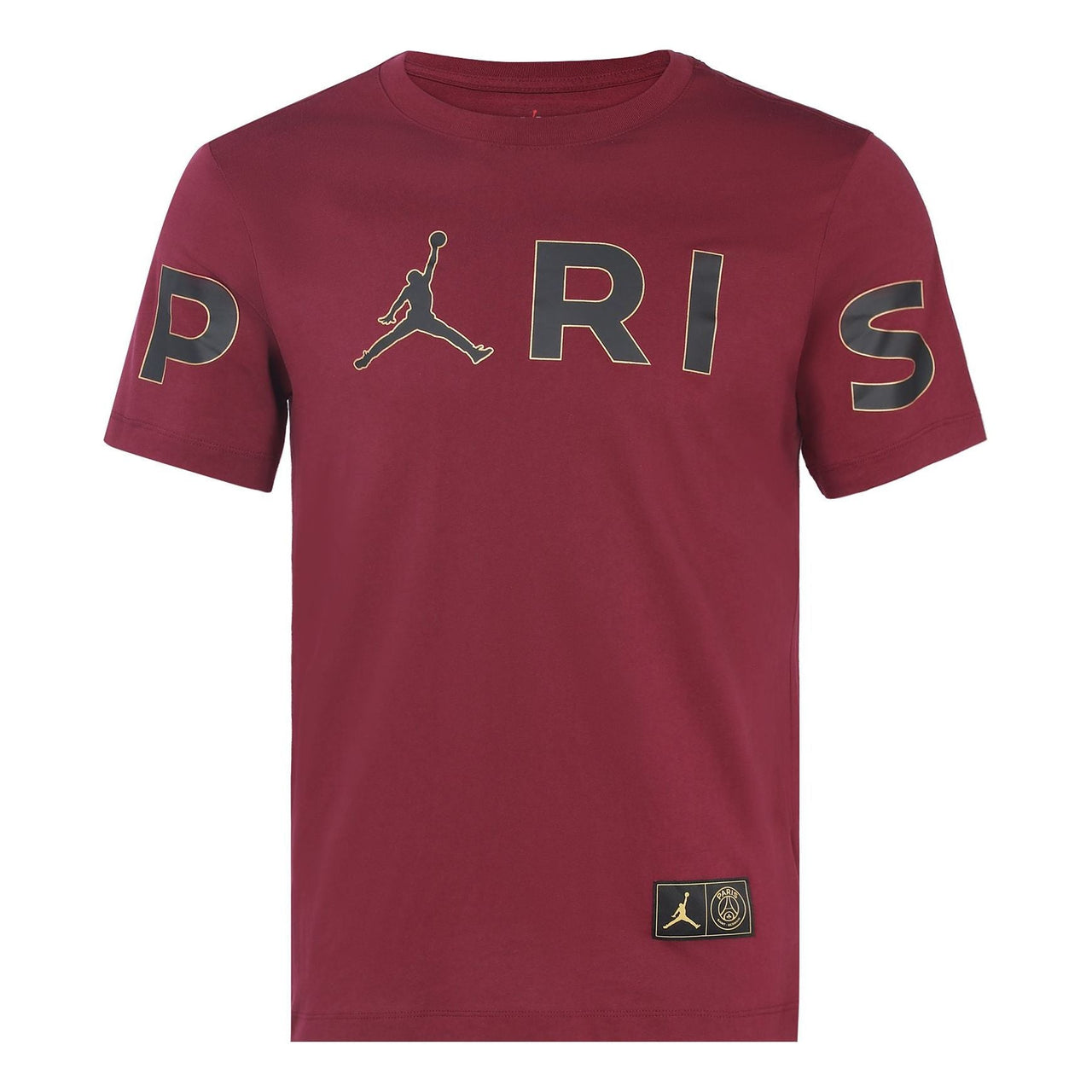 Air Jordan Wordmark Paris Saint-Germain Sports Round Neck Alphabet Short Sleeve Red CK9786-610