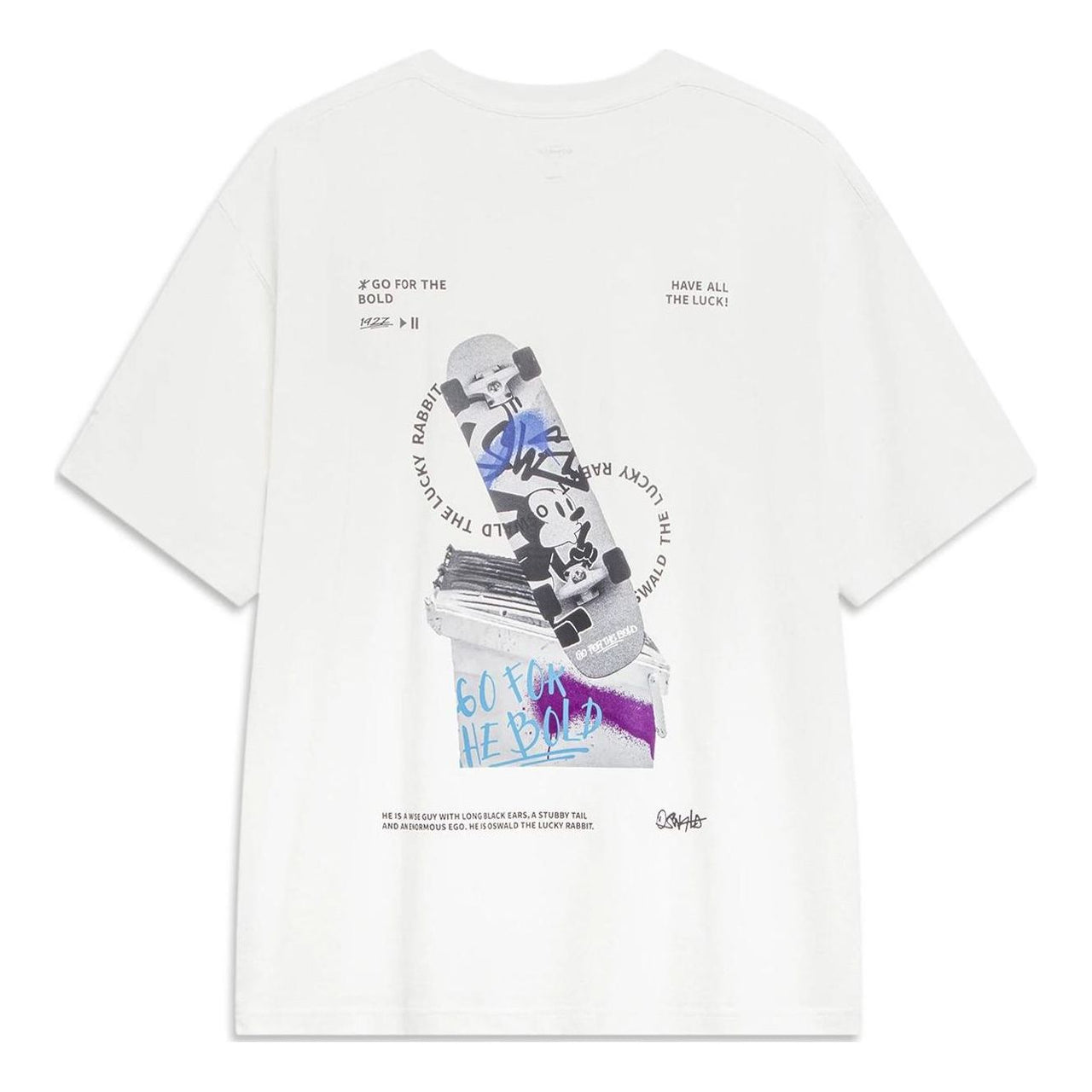 Li-Ning x Disney Oswald Graphic T-shirt 'White' AHST315-4