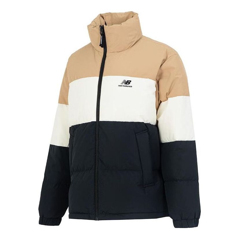 New Balance Warm Down Jacket 'Black White Tan' 5PC44283-BEI
