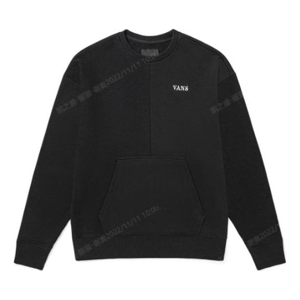 Vans Embroidered Logo Splicing Pullover Unisex Black VN0A5H9QBLK
