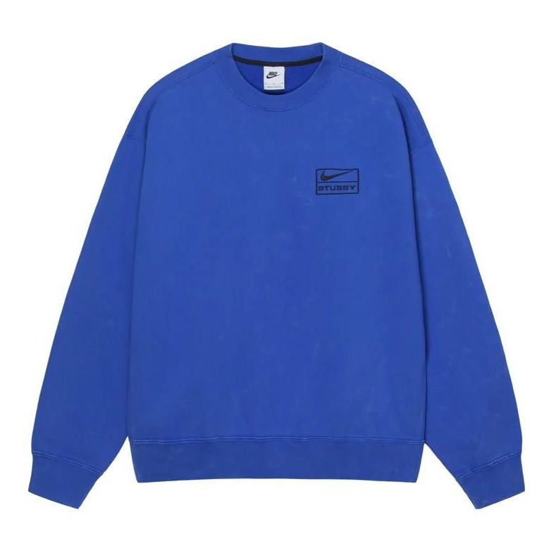Nike x Stussy Acid Wash Crew Fleece 'Blue' DR4426-480