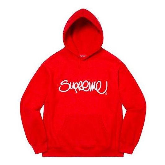 Supreme Raised Handstyle Hooded Sweatshirt 'Red White' SUP-SS22-071